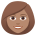 👩🏽 woman: medium skin tone display on JoyPixels